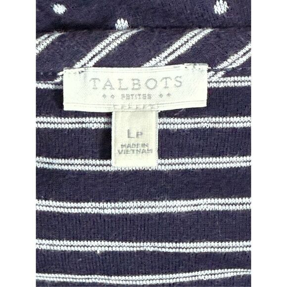 Talbots Shift Dress Womens LP Blue White Polka Dot Coastal Grandma Cottagecore - Picture 4 of 10